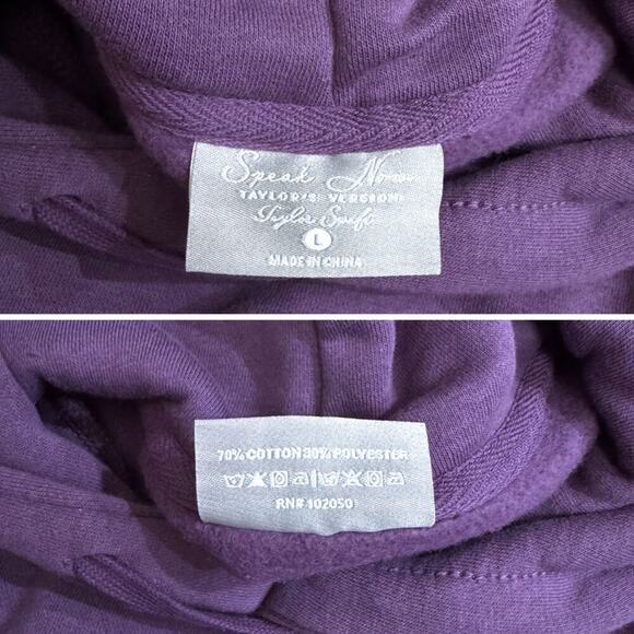 NWT Speak Now “The Story of Us” Purple Cropped Hoodie Taylor Swift Sweatshirt - Picture 3 of 7